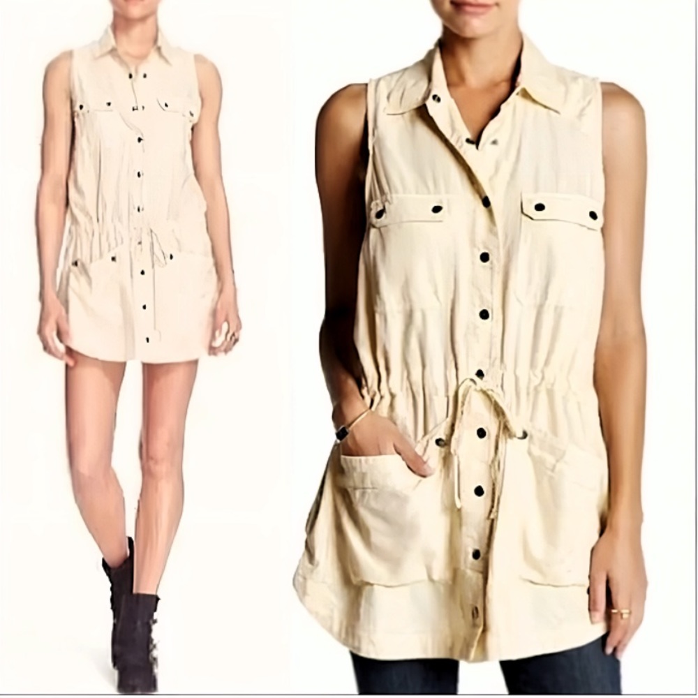 Free people too far utility tunic dress.